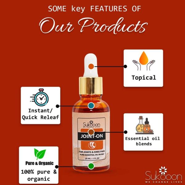 Sukoon Joint On Essential Oil Blend For Pain In Joints, Back Pain, Arthritis Pain, Knee Pain, Tennis Elbow, Strains And Sprains – 30ml - Image 5