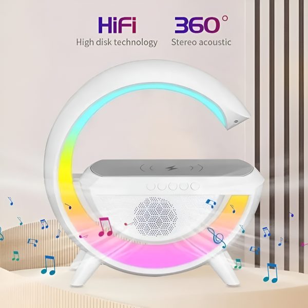 G Shaped Rgb Light Table Lamp With Wireless Charger Bt2301 - Image 7