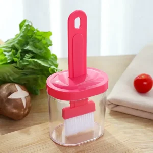 Plastic Oil Bottle Seasoning Dispenser With Silicone Rubber Bristle Brush For Bbq, Oil Brush Bottle Set Oil Storage Container For Kitchen (multicolor)