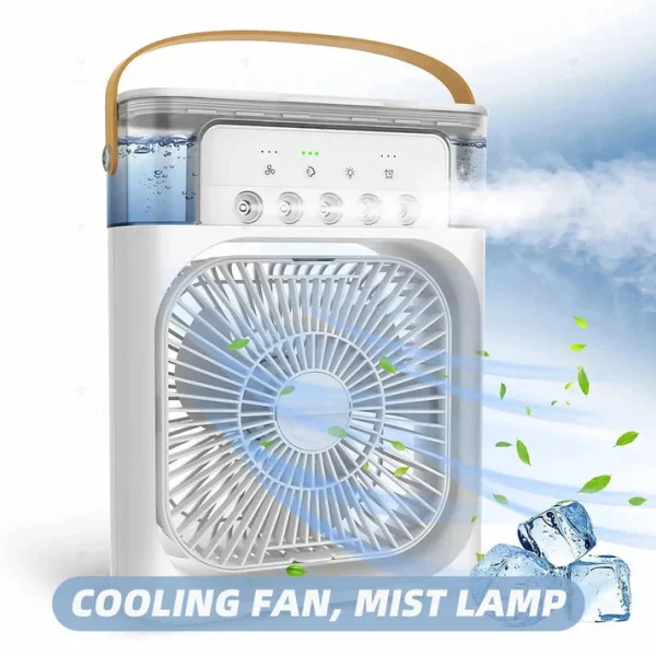 Portable Air Conditioner Fan Usb Electric Fan With Led Night Light, Fine Mist Water, And Humidifier Function | Led Night Light Water Mist (random Color) - Image 8