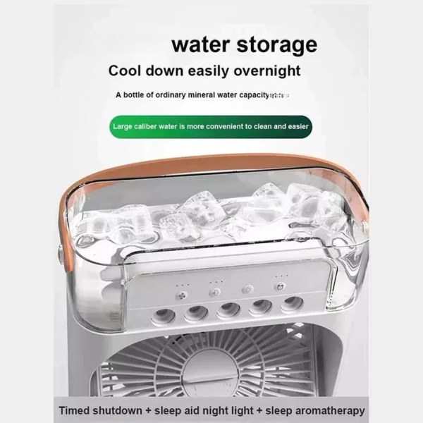 Portable Air Conditioner Fan Usb Electric Fan With Led Night Light, Fine Mist Water, And Humidifier Function | Led Night Light Water Mist (random Color) - Image 3